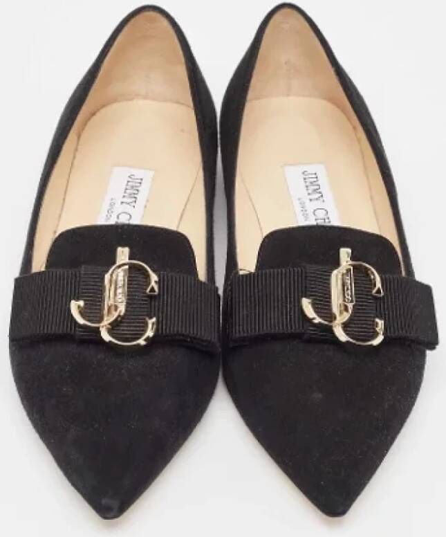 Jimmy Choo Pre-owned Suede flats Black Dames