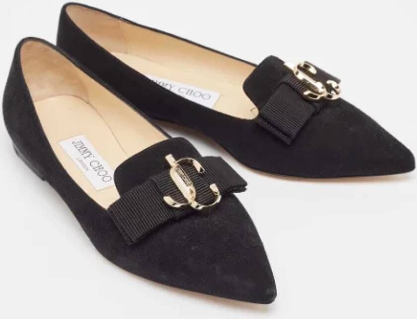 Jimmy Choo Pre-owned Suede flats Black Dames