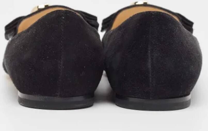 Jimmy Choo Pre-owned Suede flats Black Dames