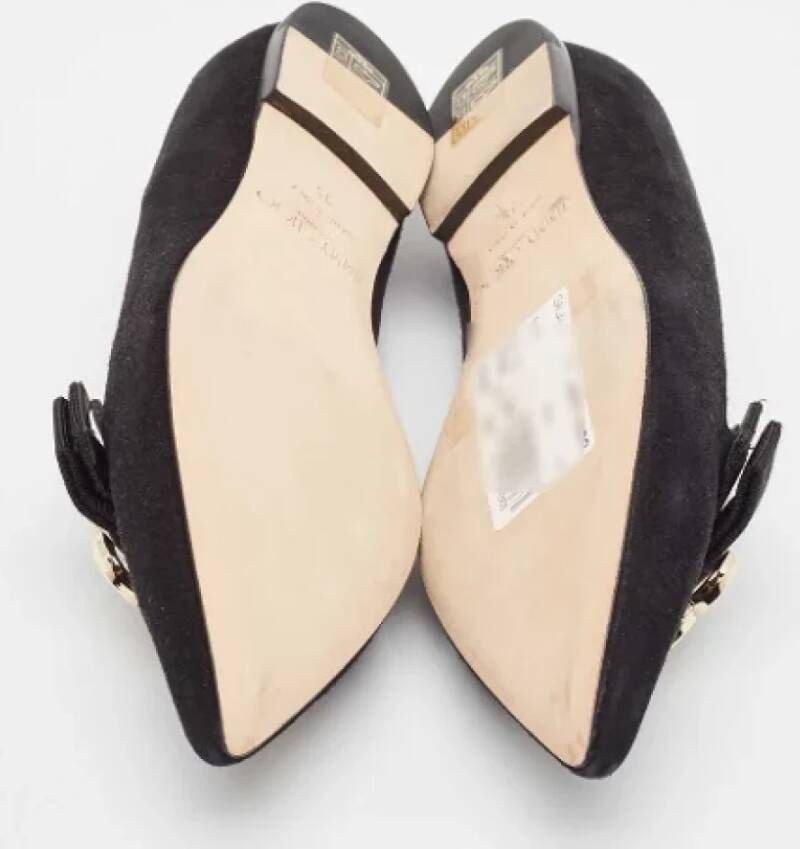 Jimmy Choo Pre-owned Suede flats Black Dames