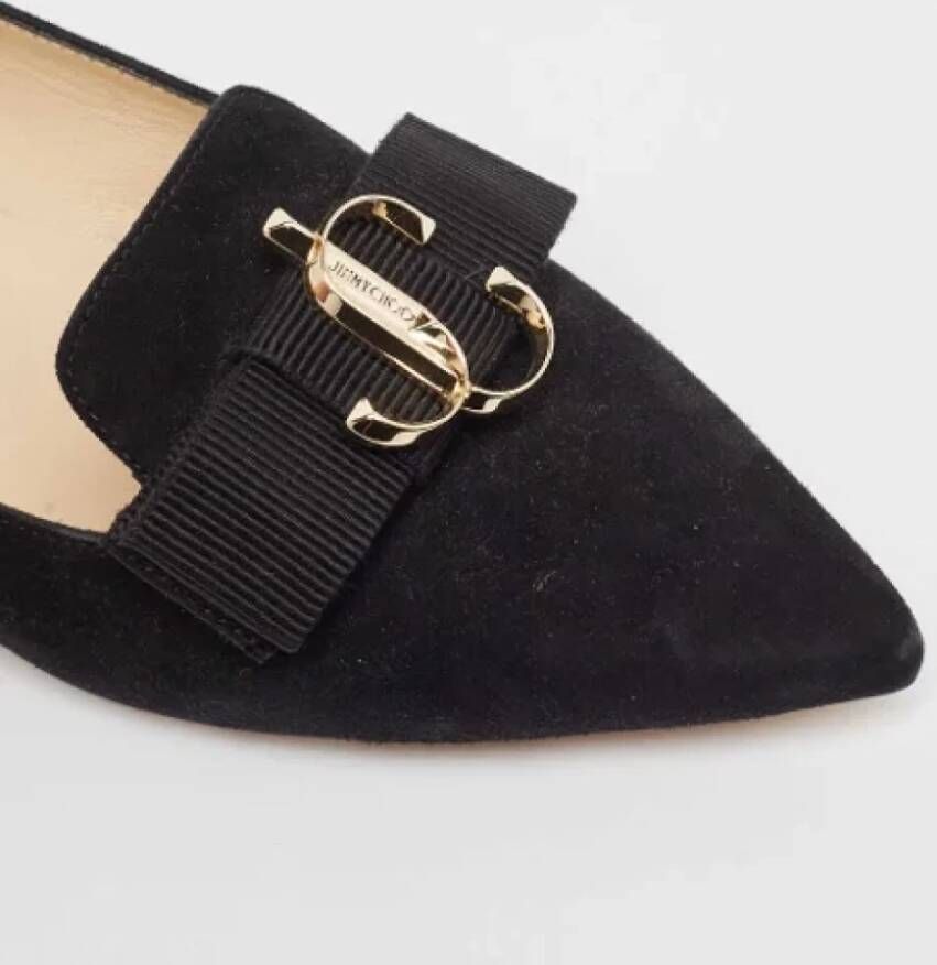 Jimmy Choo Pre-owned Suede flats Black Dames