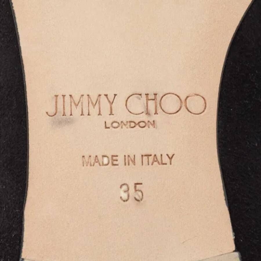 Jimmy Choo Pre-owned Suede flats Black Dames