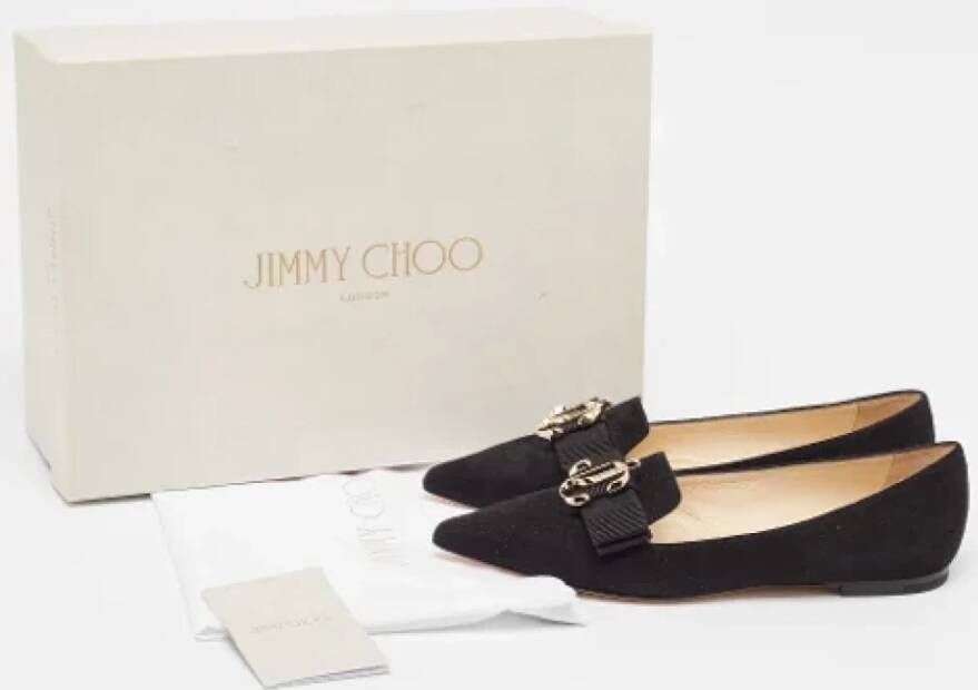 Jimmy Choo Pre-owned Suede flats Black Dames