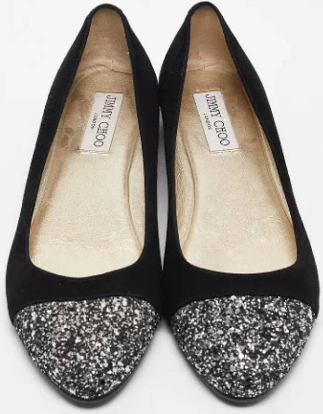 Jimmy Choo Pre-owned Suede flats Black Dames