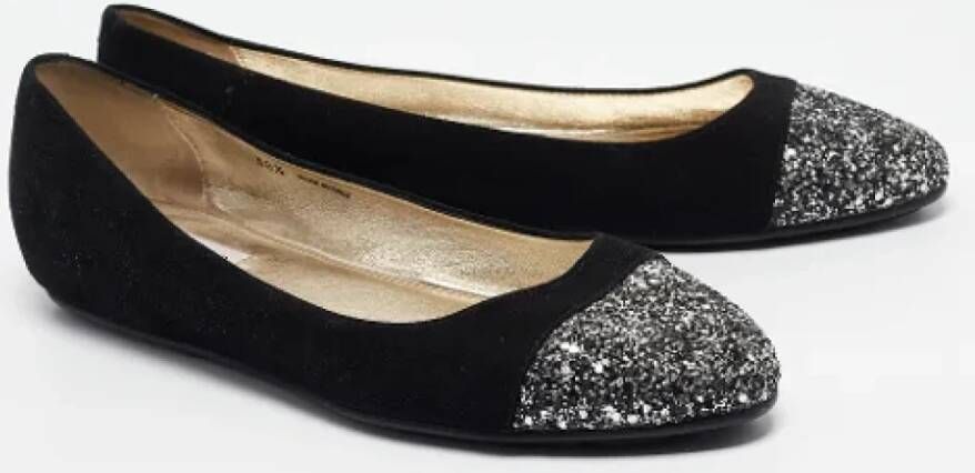 Jimmy Choo Pre-owned Suede flats Black Dames