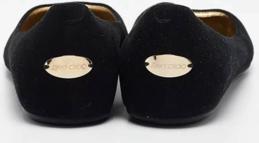 Jimmy Choo Pre-owned Suede flats Black Dames