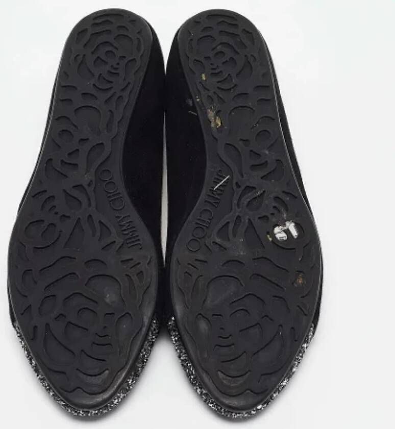 Jimmy Choo Pre-owned Suede flats Black Dames