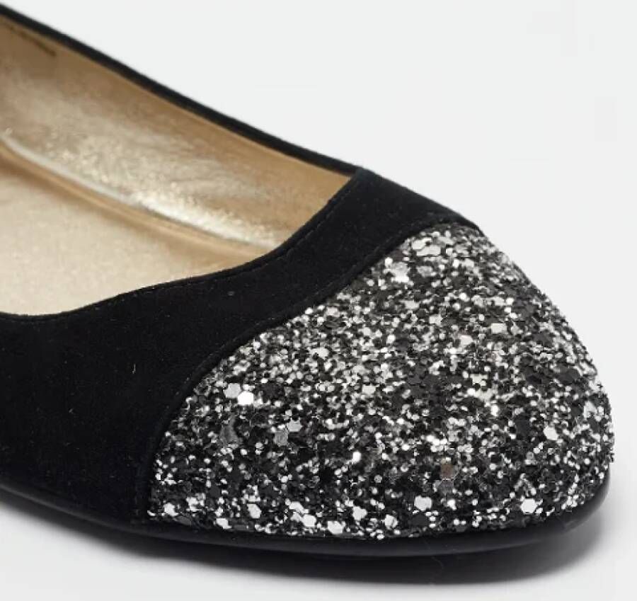 Jimmy Choo Pre-owned Suede flats Black Dames