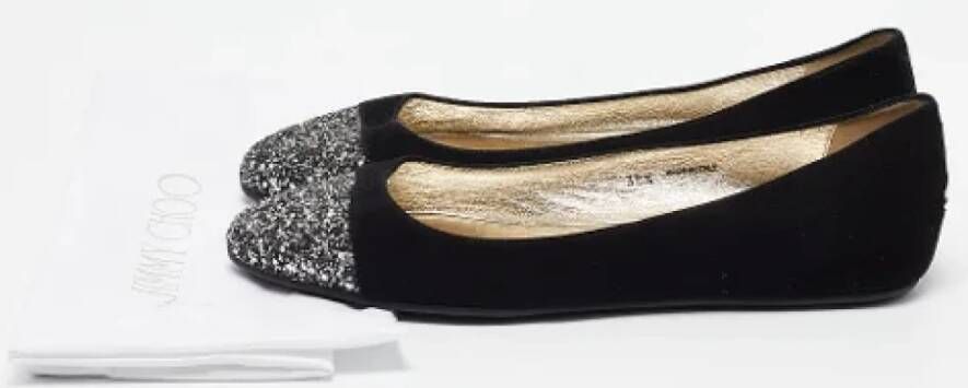 Jimmy Choo Pre-owned Suede flats Black Dames