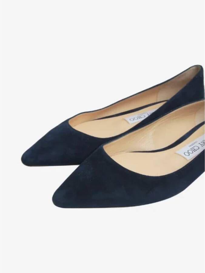 Jimmy Choo Pre-owned Suede flats Blue Dames