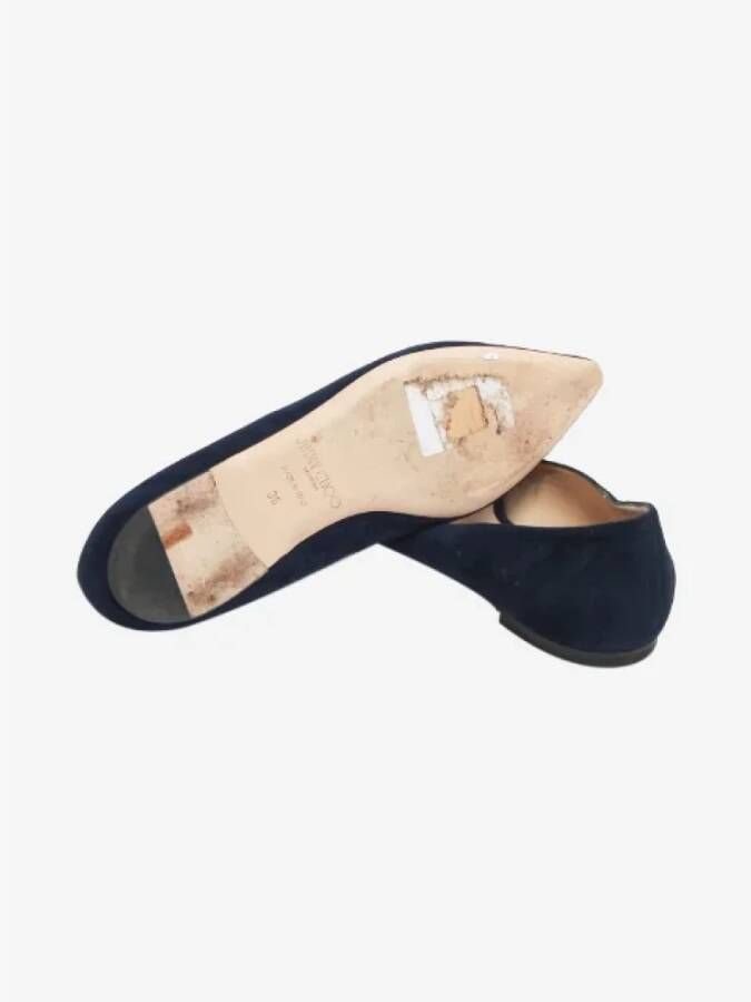 Jimmy Choo Pre-owned Suede flats Blue Dames