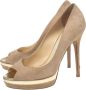 Jimmy Choo Pre-owned Suede heels Beige Dames - Thumbnail 3