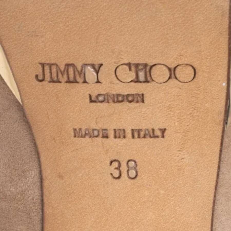 Jimmy Choo Pre-owned Suede heels Beige Dames