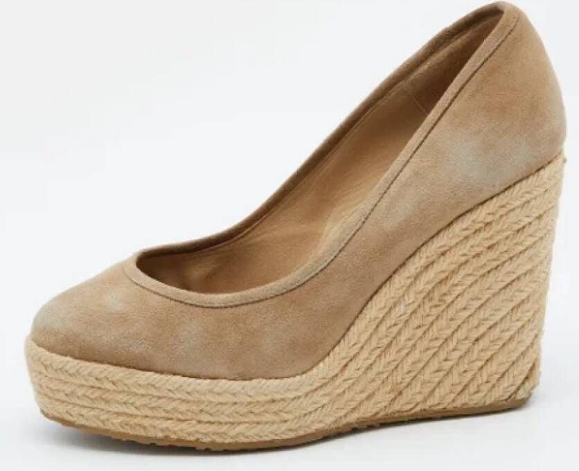 Jimmy Choo Pre-owned Suede heels Beige Dames