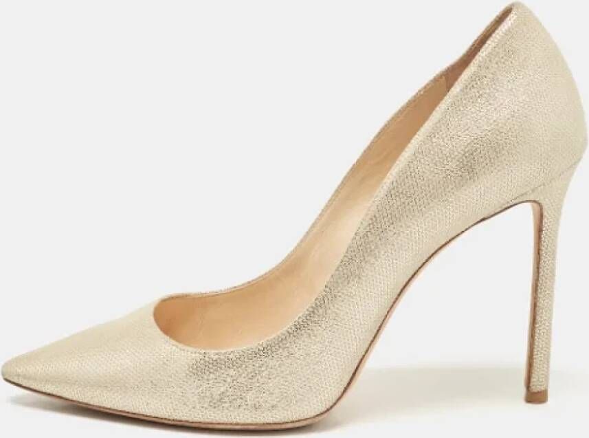 Jimmy Choo Pre-owned Suede heels Beige Dames