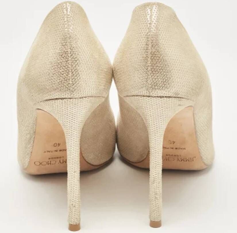 Jimmy Choo Pre-owned Suede heels Beige Dames