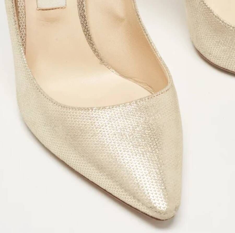 Jimmy Choo Pre-owned Suede heels Beige Dames