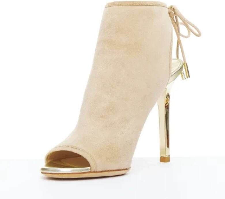 Jimmy Choo Pre-owned Suede heels Beige Dames