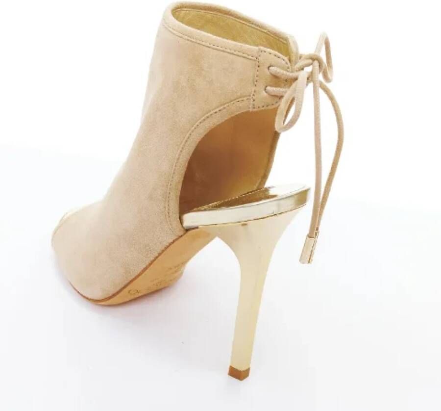 Jimmy Choo Pre-owned Suede heels Beige Dames