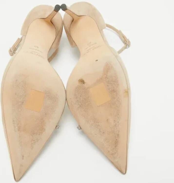 Jimmy Choo Pre-owned Suede heels Beige Dames