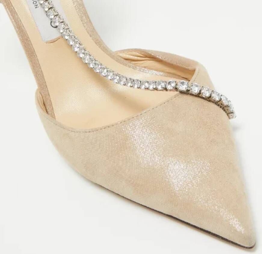 Jimmy Choo Pre-owned Suede heels Beige Dames