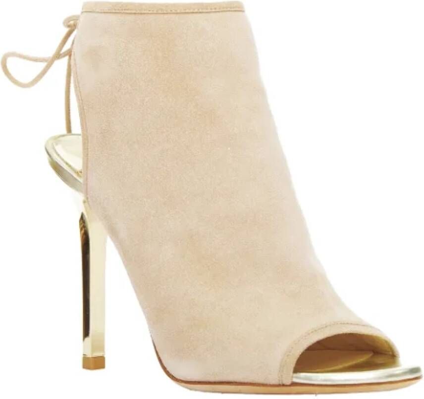 Jimmy Choo Pre-owned Suede heels Beige Dames