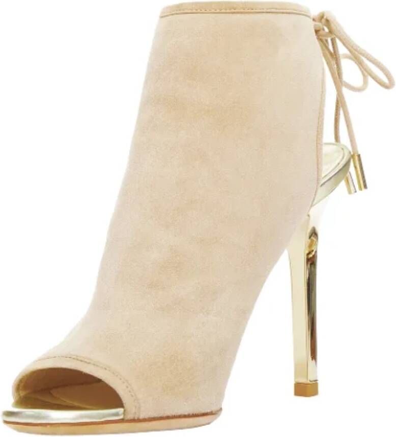 Jimmy Choo Pre-owned Suede heels Beige Dames