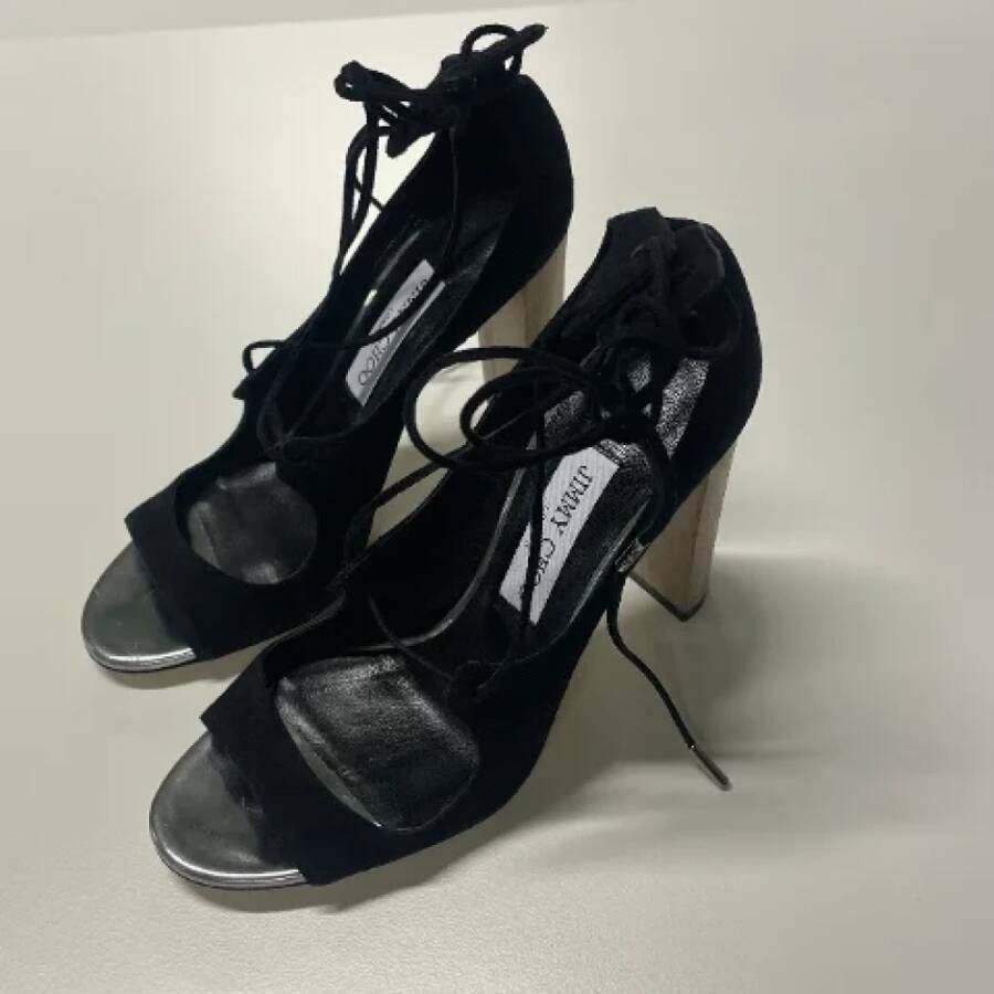 Jimmy Choo Pre-owned Suede heels Black Dames