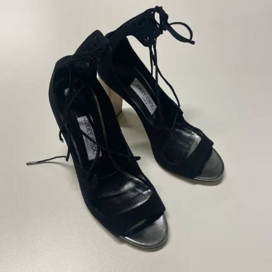 Jimmy Choo Pre-owned Suede heels Black Dames