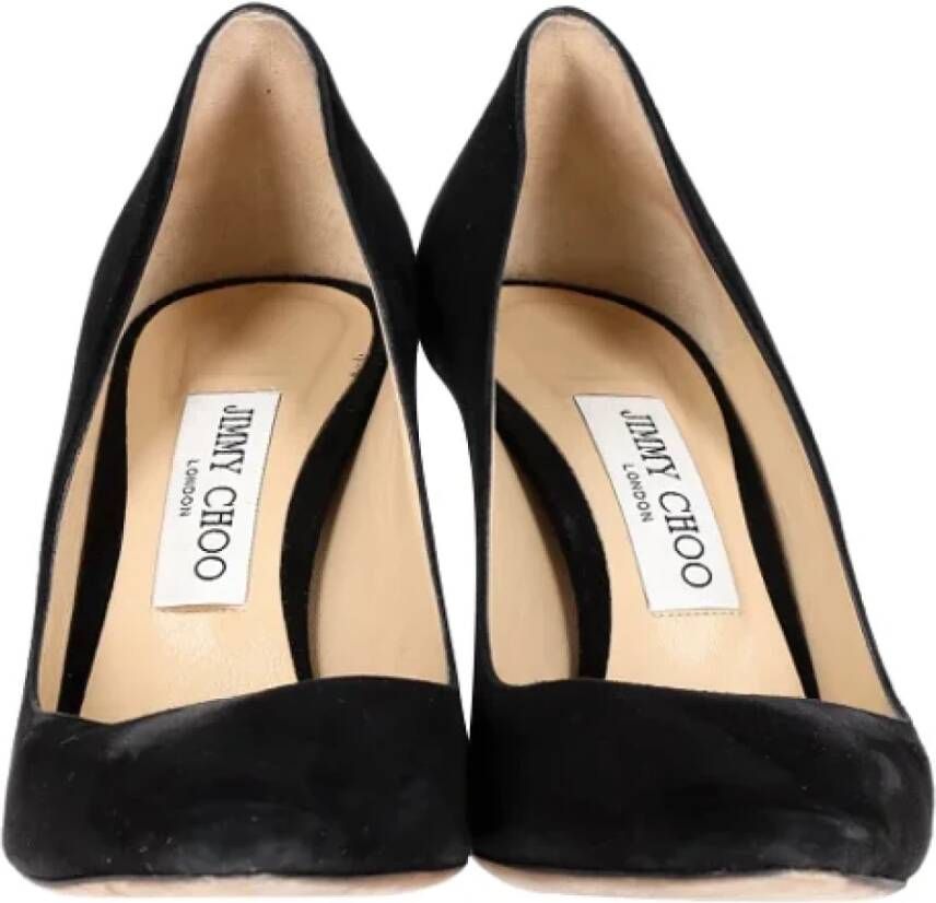 Jimmy Choo Pre-owned Suede heels Black Dames