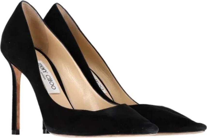 Jimmy Choo Pre-owned Suede heels Black Dames