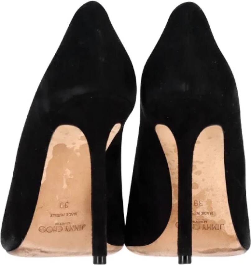 Jimmy Choo Pre-owned Suede heels Black Dames