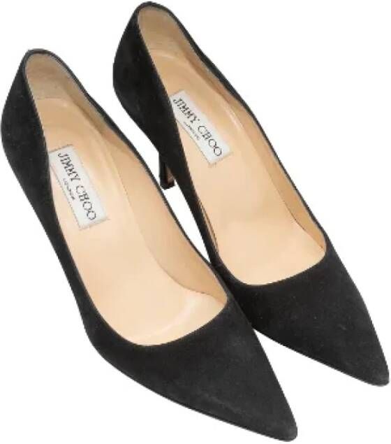 Jimmy Choo Pre-owned Suede heels Black Dames