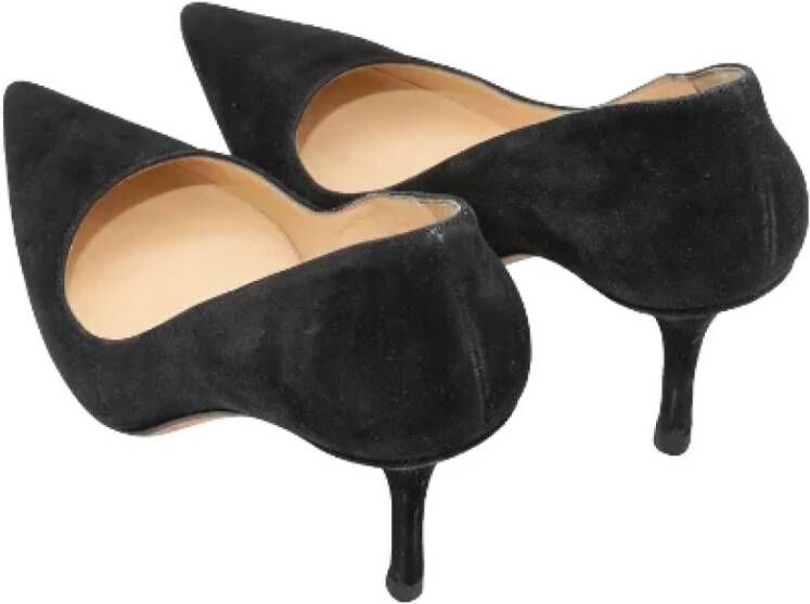 Jimmy Choo Pre-owned Suede heels Black Dames