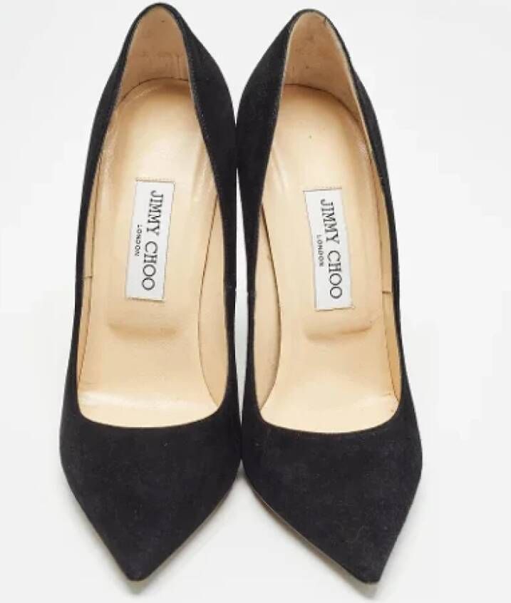 Jimmy Choo Pre-owned Suede heels Black Dames