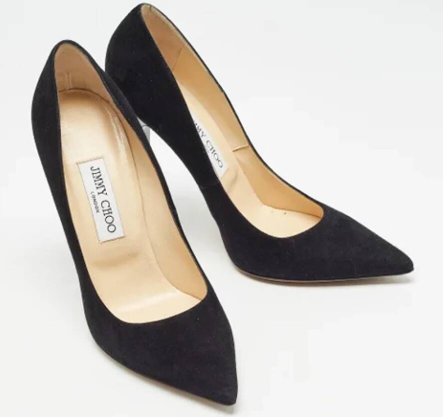 Jimmy Choo Pre-owned Suede heels Black Dames