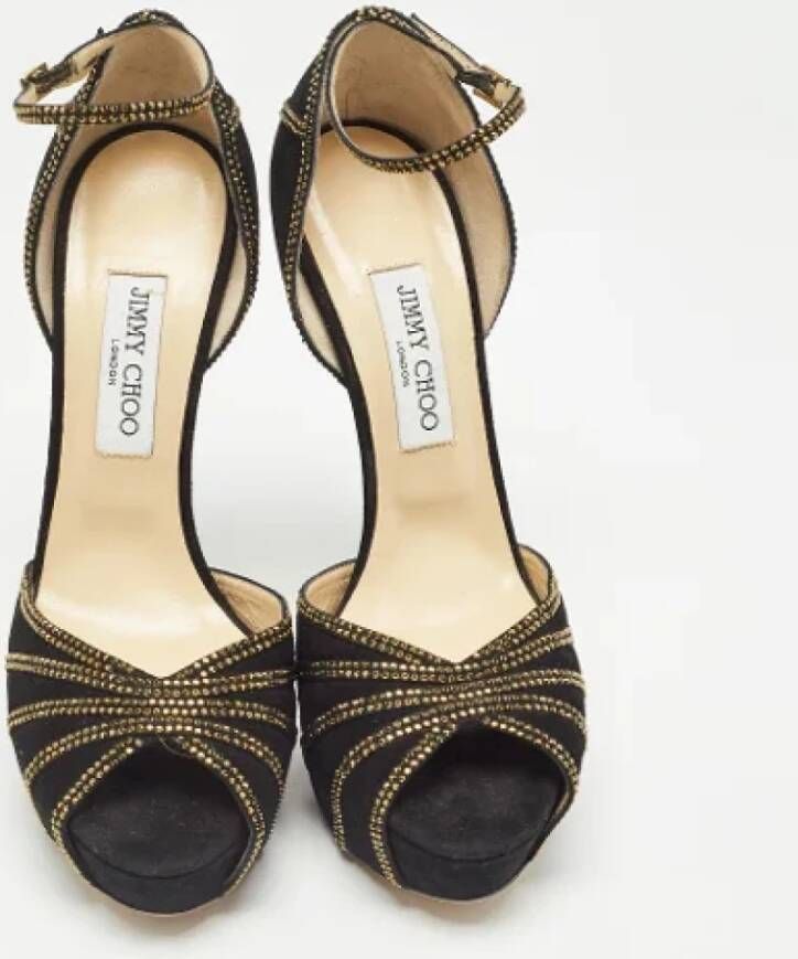 Jimmy Choo Pre-owned Suede heels Black Dames