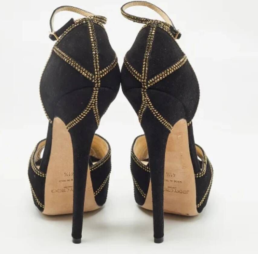 Jimmy Choo Pre-owned Suede heels Black Dames