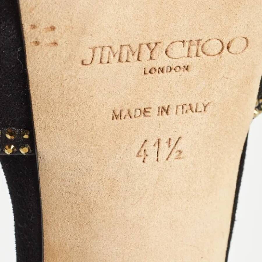 Jimmy Choo Pre-owned Suede heels Black Dames