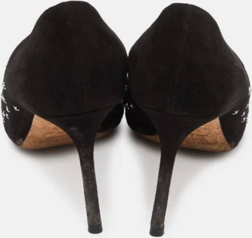 Jimmy Choo Pre-owned Suede heels Black Dames