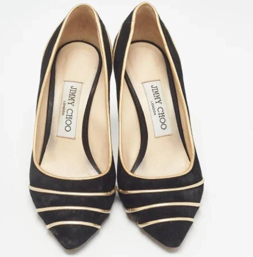 Jimmy Choo Pre-owned Suede heels Black Dames