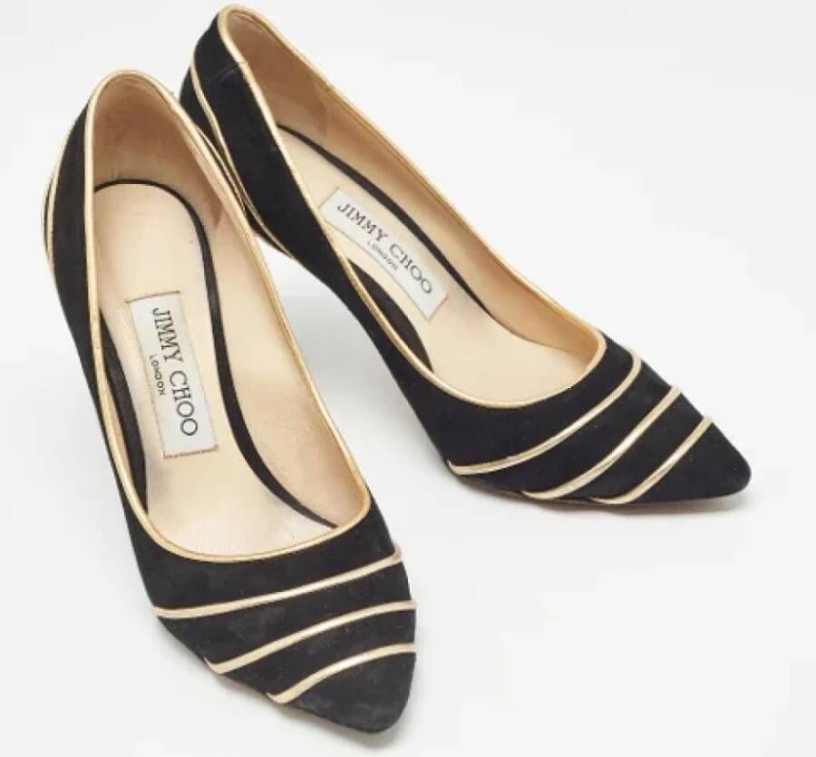 Jimmy Choo Pre-owned Suede heels Black Dames