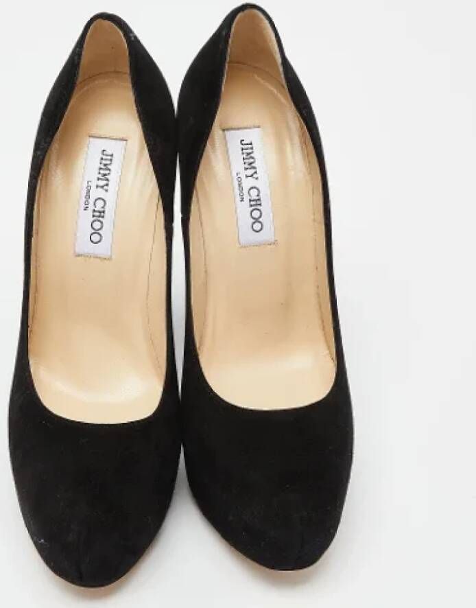 Jimmy Choo Pre-owned Suede heels Black Dames