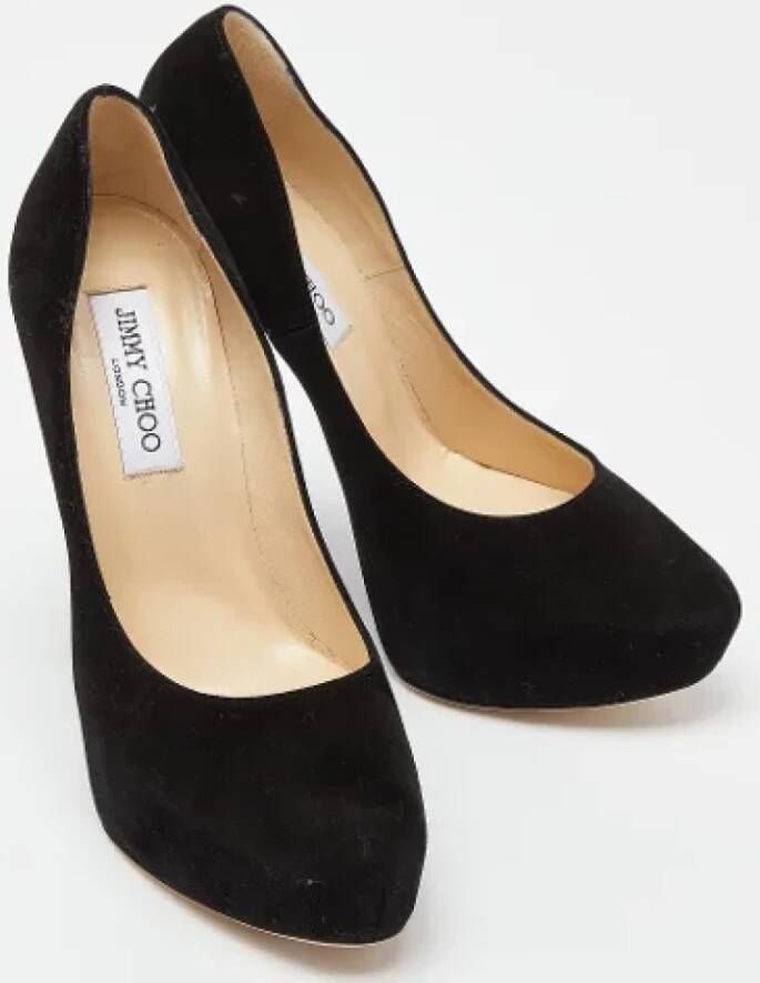 Jimmy Choo Pre-owned Suede heels Black Dames