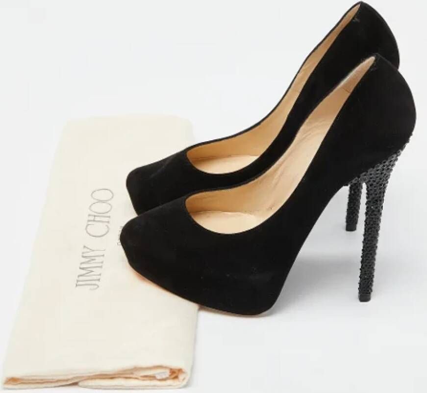 Jimmy Choo Pre-owned Suede heels Black Dames