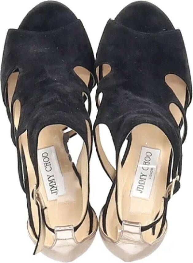 Jimmy Choo Pre-owned Suede heels Black Dames