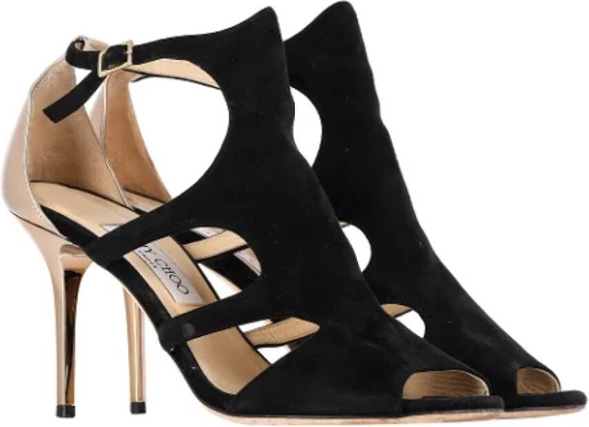 Jimmy Choo Pre-owned Suede heels Black Dames