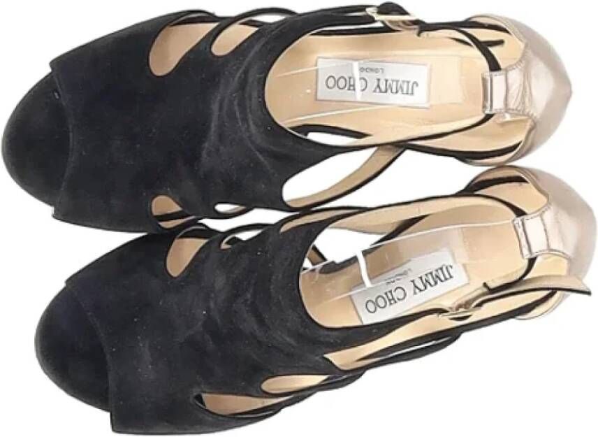 Jimmy Choo Pre-owned Suede heels Black Dames