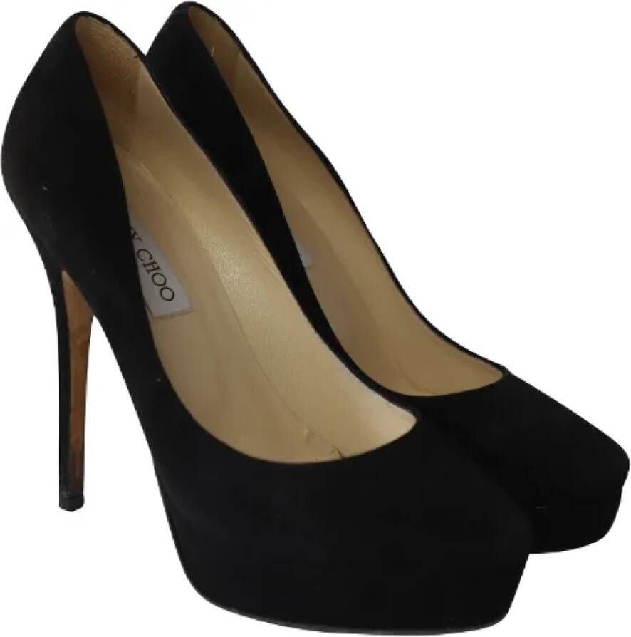 Jimmy Choo Pre-owned Suede heels Black Dames