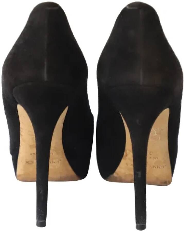 Jimmy Choo Pre-owned Suede heels Black Dames